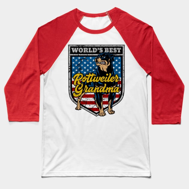 Worlds Best Rottweiler Grandma Baseball T-Shirt by RadStar